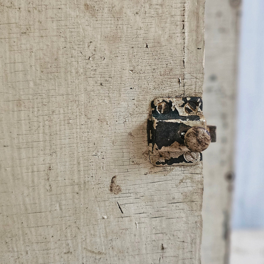 Vintage Chippy White Wood Cabinet