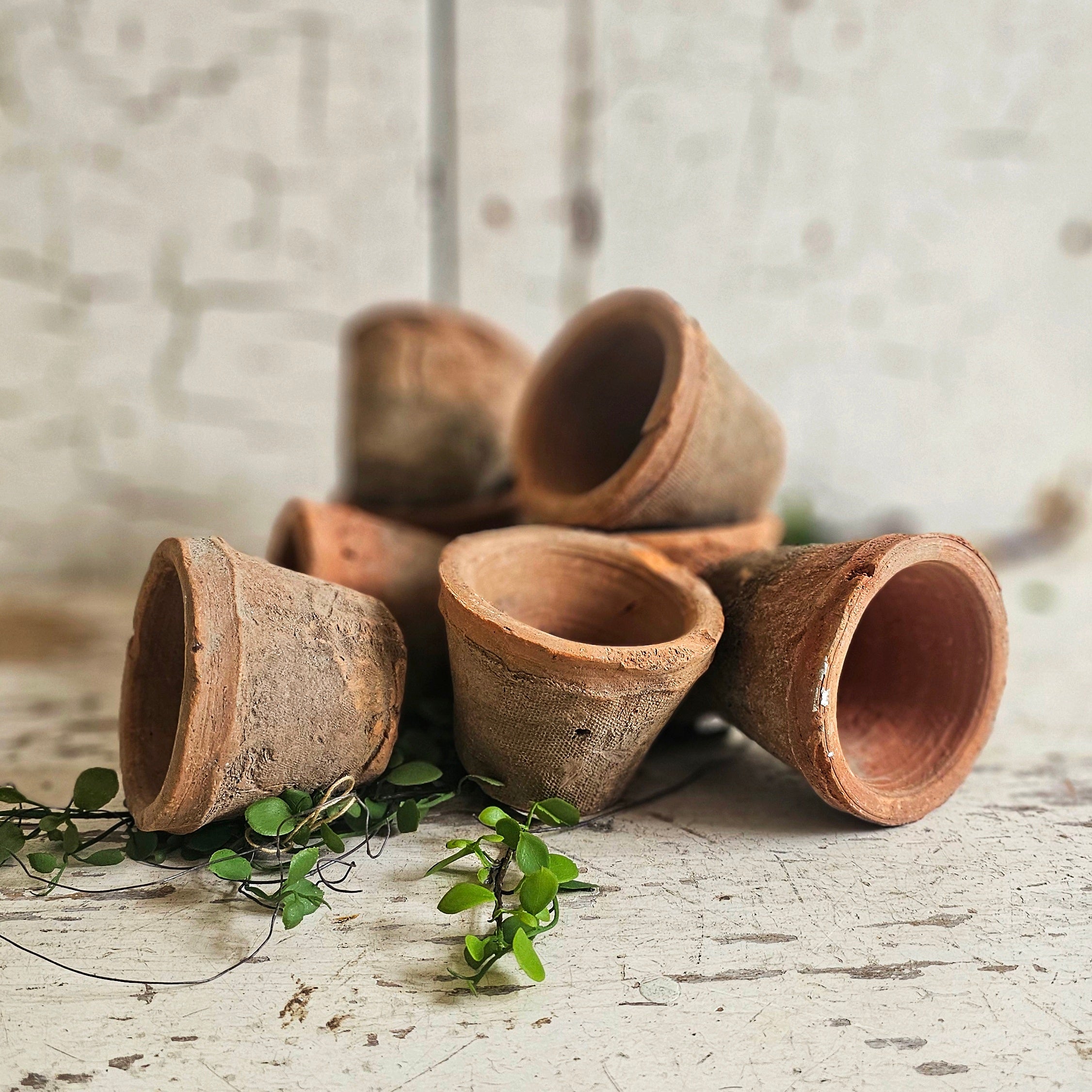 Pair of Petite Rustic Terra Cotta Pots – Olde Tyme Marketplace
