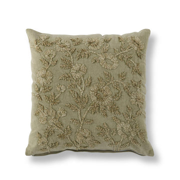 Stonewashed Floral Embroidered Pillow