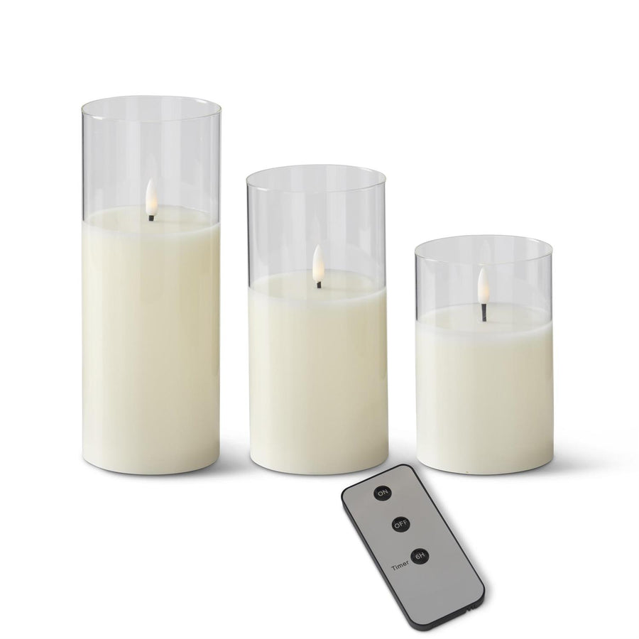Glass Votive Battery Operated Candle with Remote