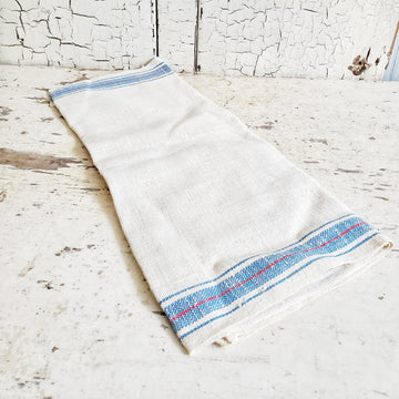 Natural Linen  Blue French Stripe Dish Towel
