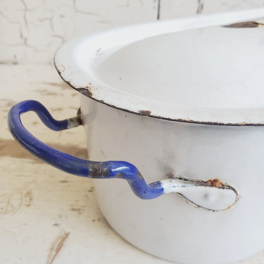 Antique European Enamelware Fish Poacher Pan