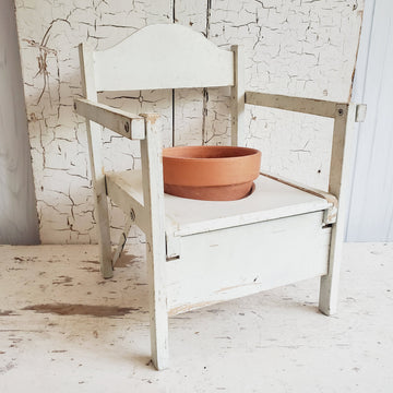 Chippy White Painted Childs Potty Chair Planter