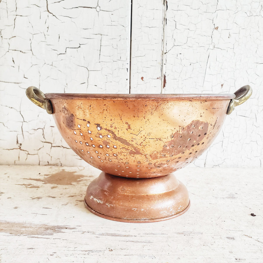 Vintage Copper and Brass Colander