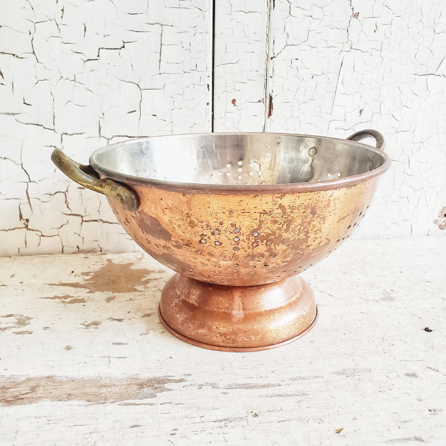 Vintage Copper and Brass Colander