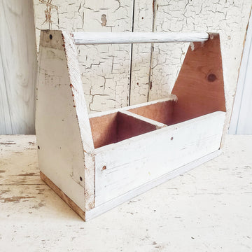 Chippy White Vintage Tool Tote