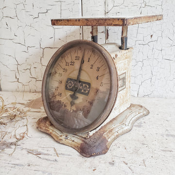 Vintage  Chippy White Metal OUR VERY BEST Scale