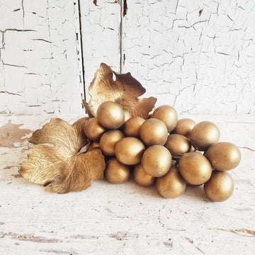 Bunch of Vintage Gold Plastic Grapes