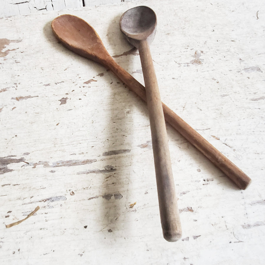 Pair of Old Wooden Spoons