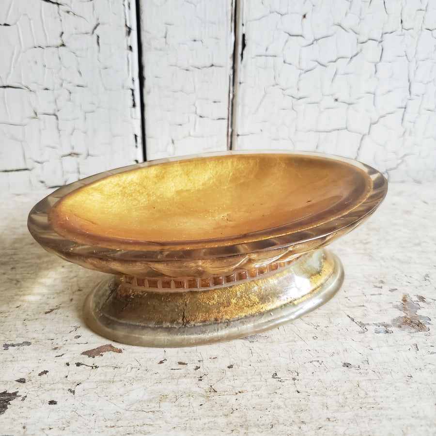 Vintage Gold tone Hotel Soap Dish