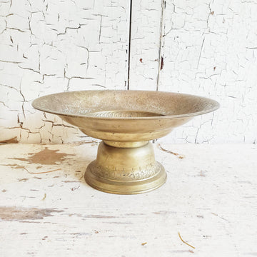 Round Vintage Brass Pedestal