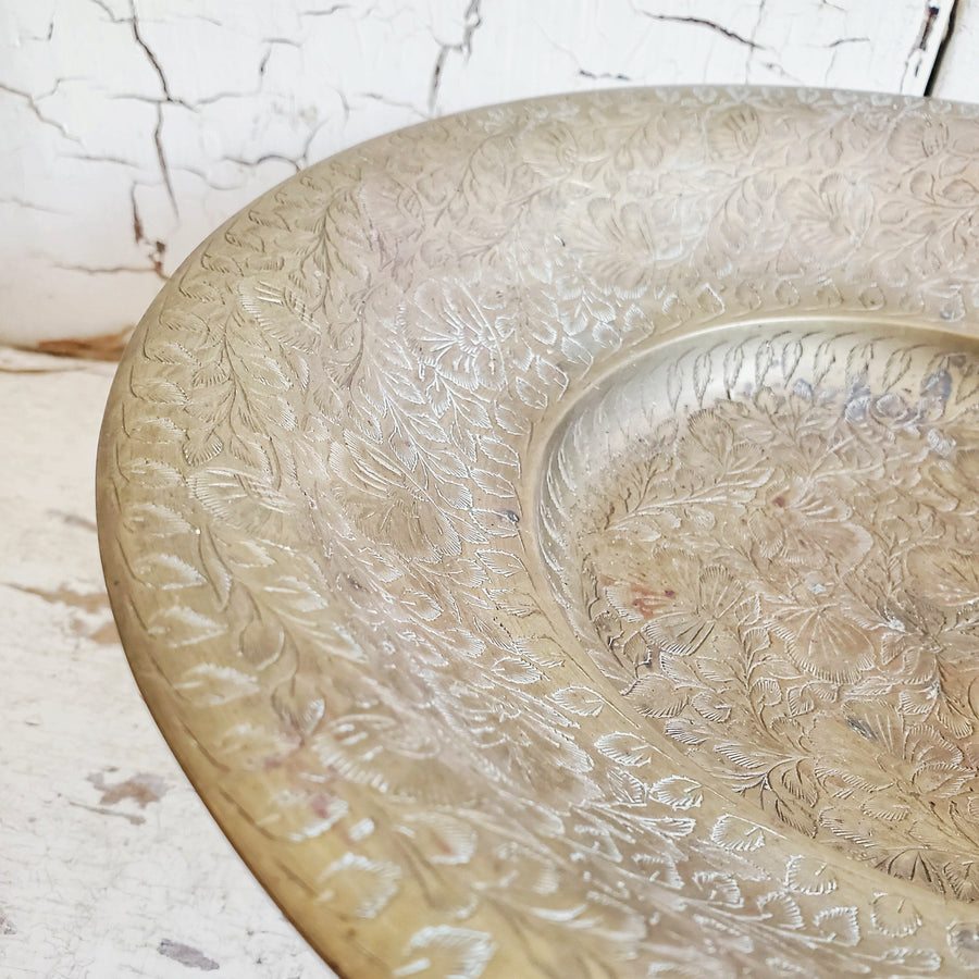 Round Vintage Brass Pedestal