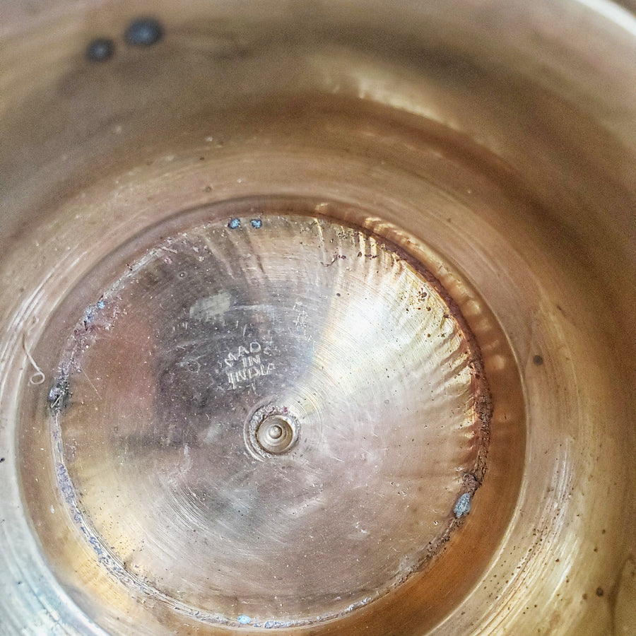Round Vintage Brass Pedestal