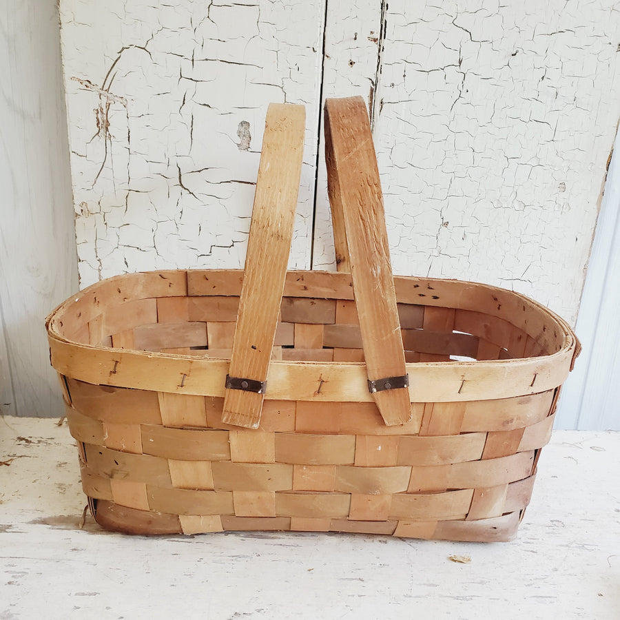 Vintage Woven  Picnic Basket