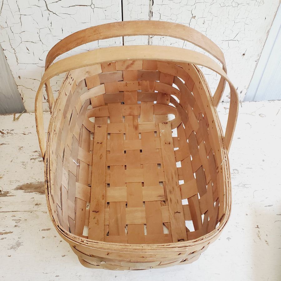 Vintage Woven  Picnic Basket