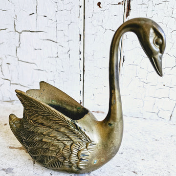 Vintage Brass Swan