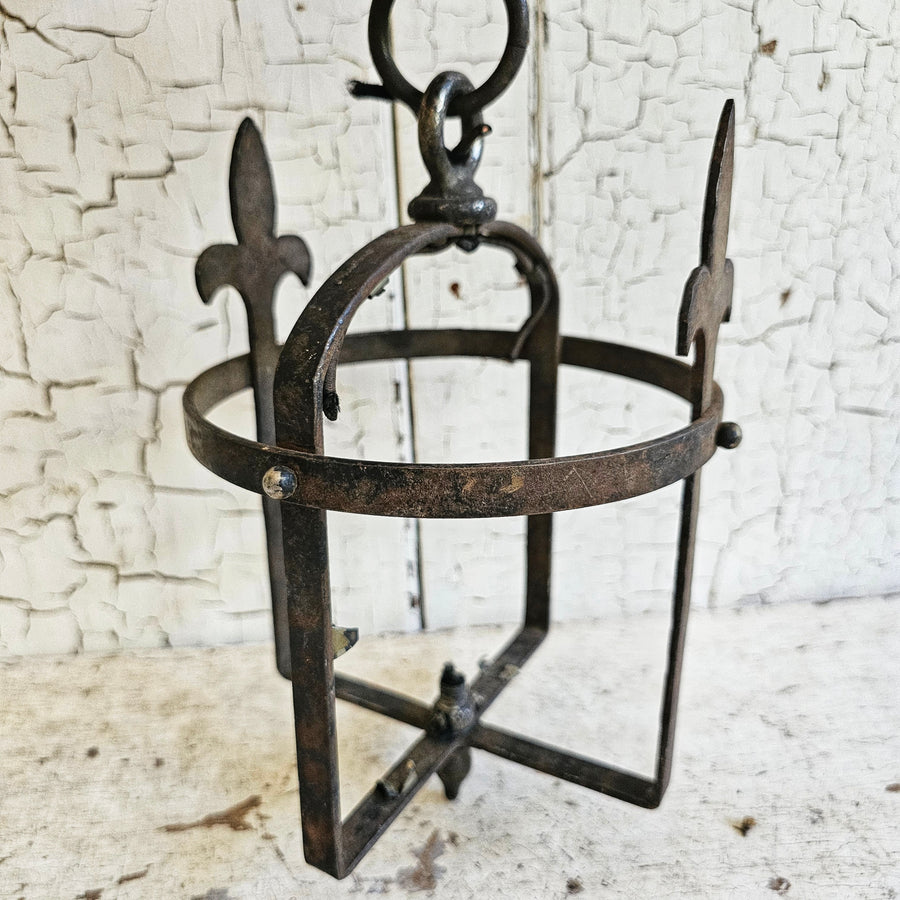 Old French Brass Fleur de Lis Lantern