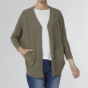 Holly Soft Brushed Cardigan- Olive