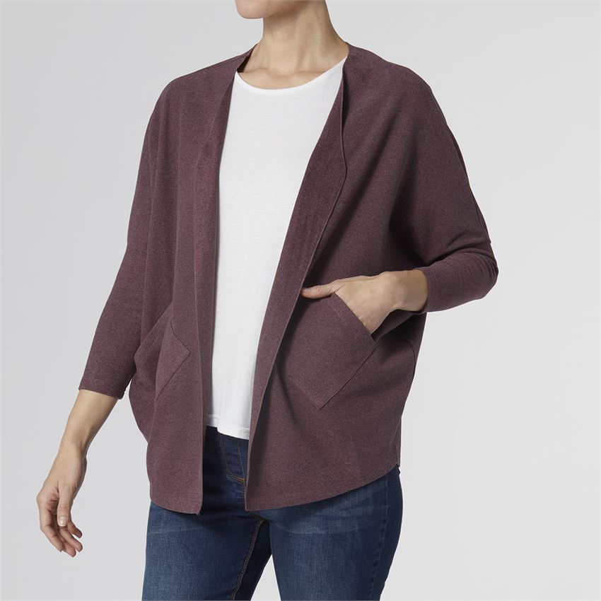 Holly Soft Brushed Cardigan- Burgundy