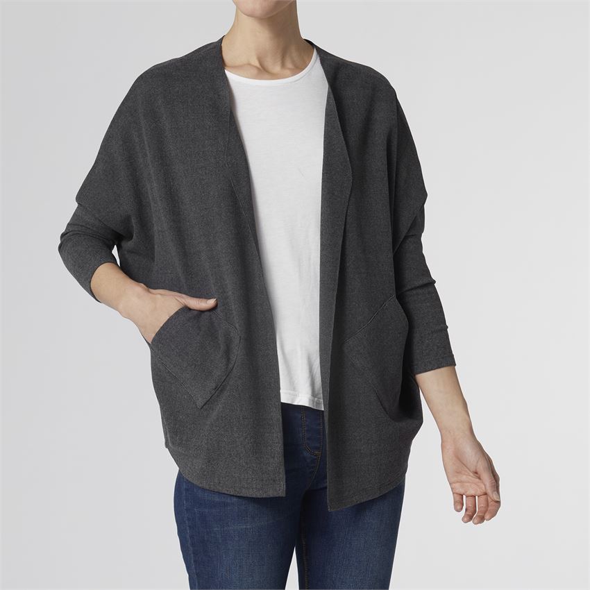 Holly Soft Brushed Cardigan- Charcoal