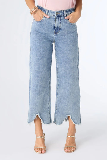 Everstretch Cropped Scalloped Fringe Jean