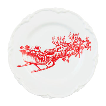 Sleigh Print Dessert Plate