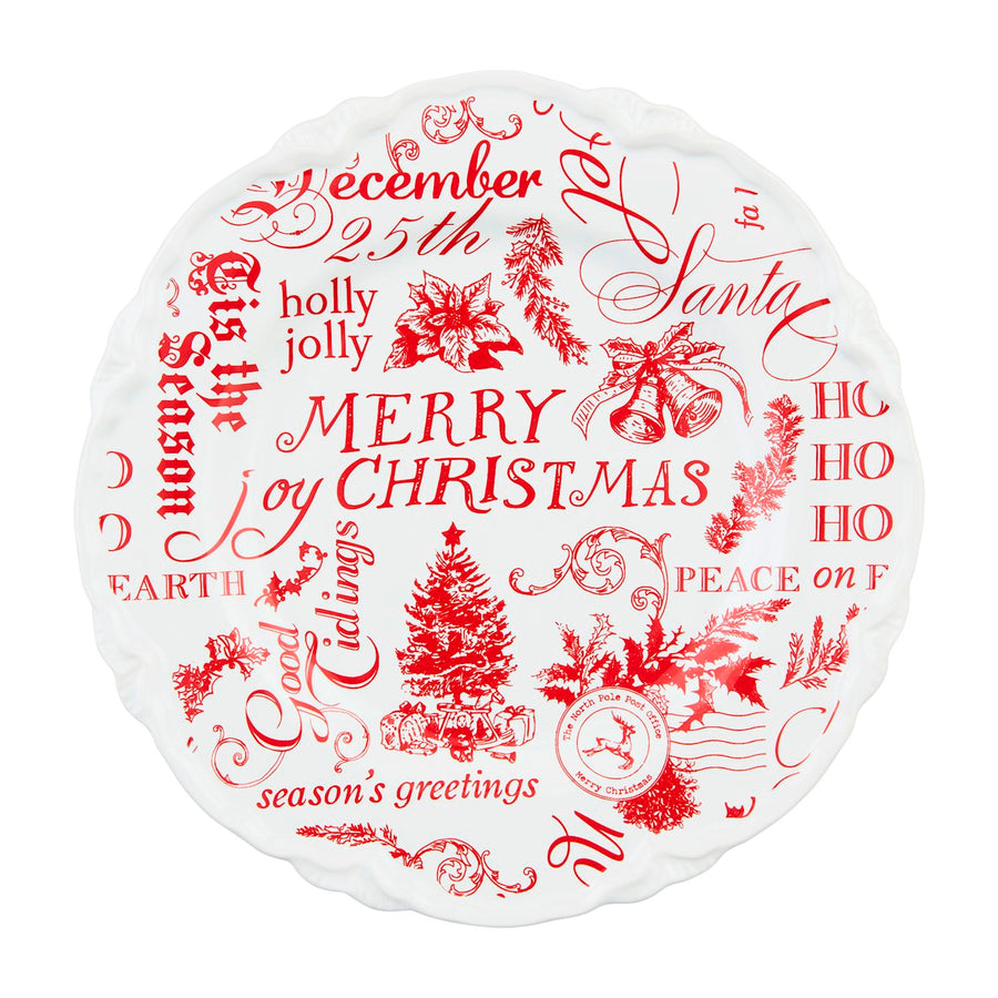 Holiday Sayings Print Dessert Plate