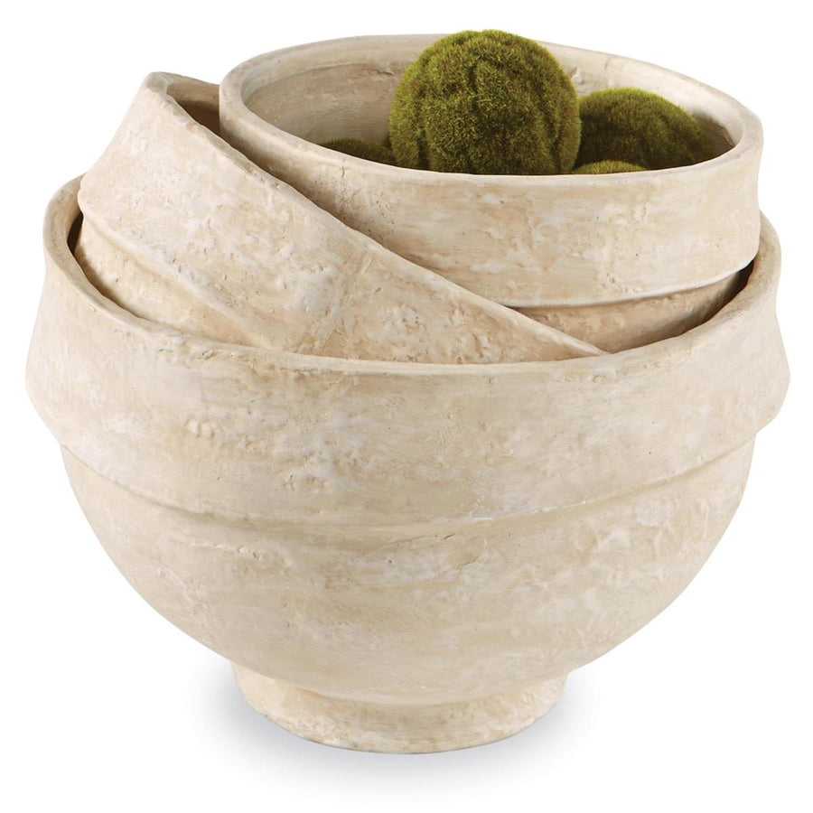 Set of 3 Nested Paper Mache Bowls