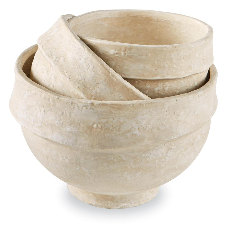 Set of 3 Nested Paper Mache Bowls