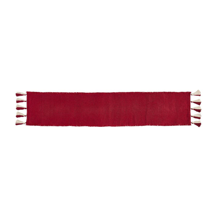 Red Ponchaa Runner with Red & Cream Tassels