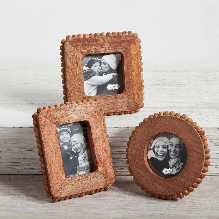 Small Mango Wood Beaded Frame