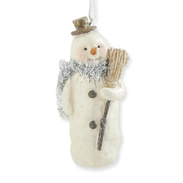 Resin Glitter Snowman Ornament