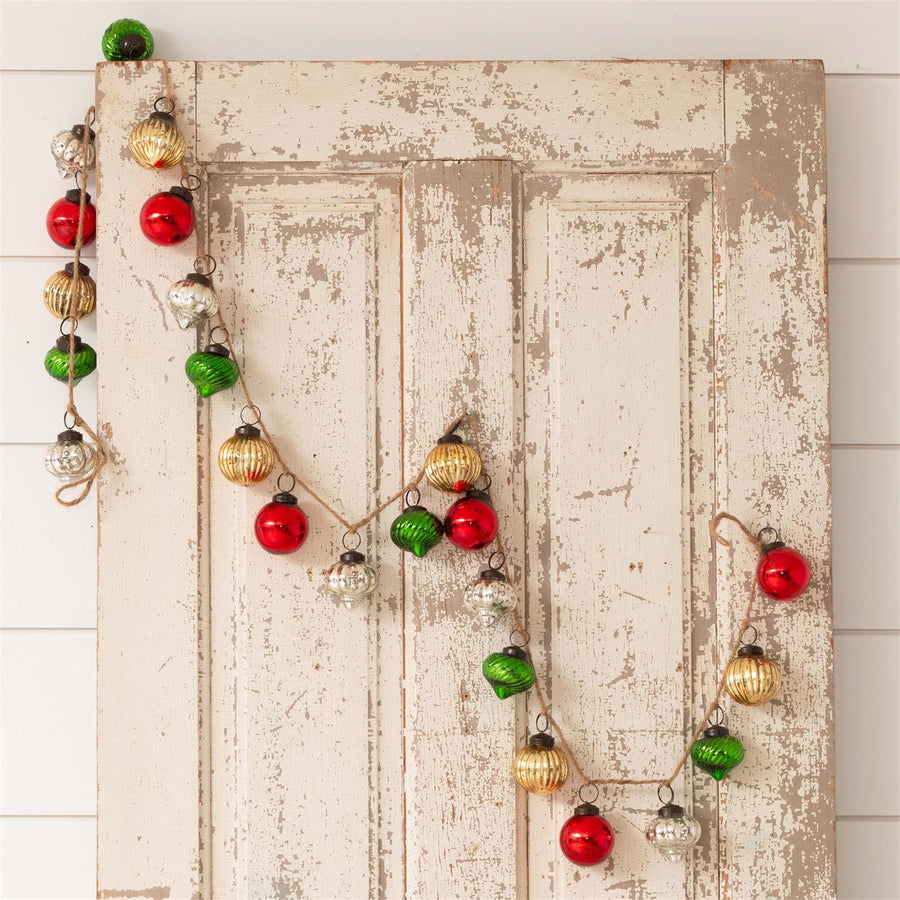 Mercury Glass Ornament Garland - Multicolor