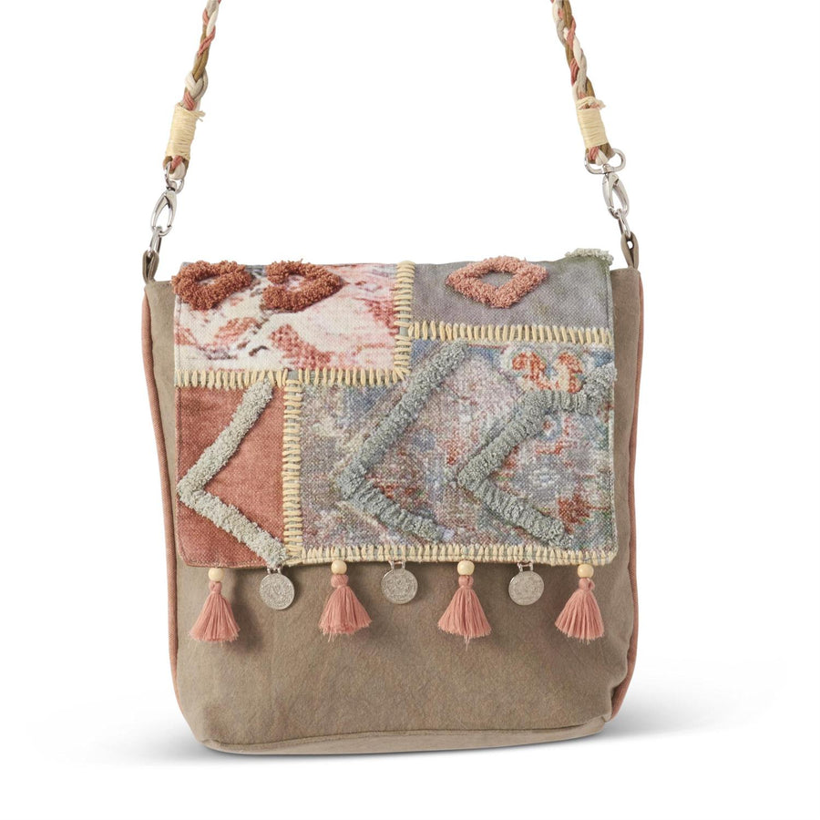 Boho Canvas Patch Crossbody