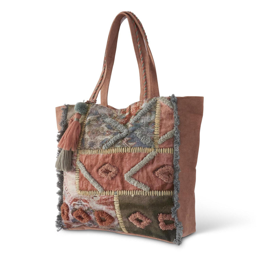 Boho Canvas Patch Tote
