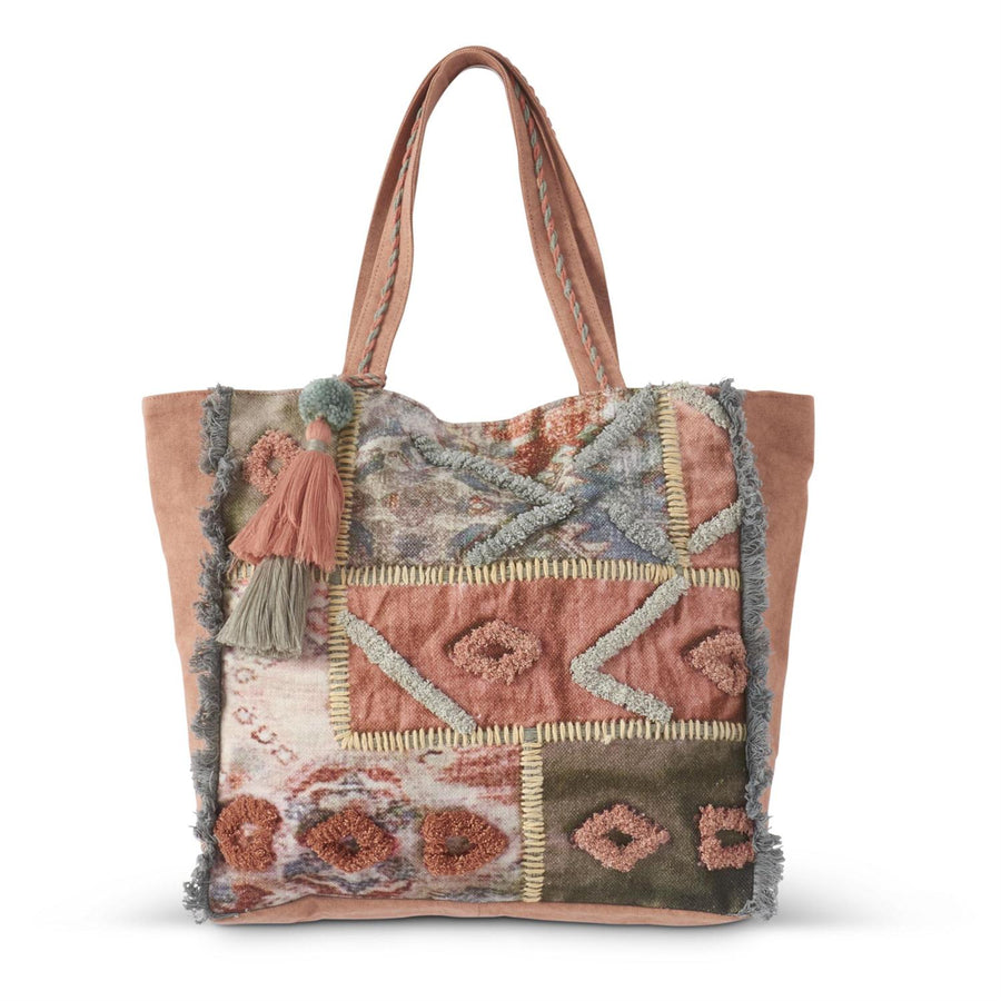 Boho Canvas Patch Tote
