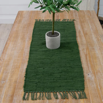 Short Green Weave Runner