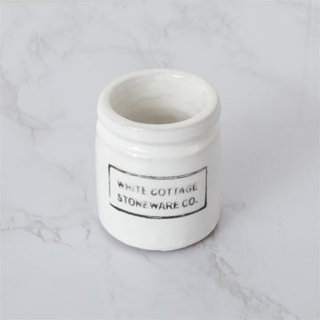 White Cottage Mini Crock