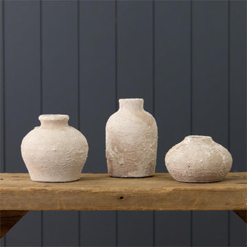 Set of 3 Textured Bud Vases