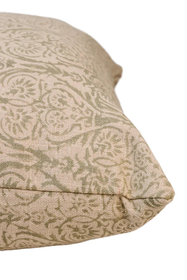 Beige & Sage Block Print Pillow