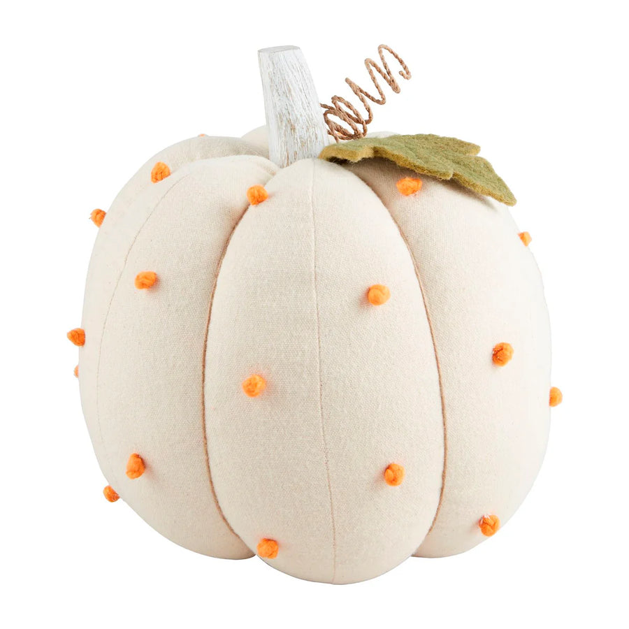Cream Pumpkin with Orange French Knots