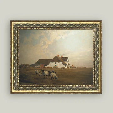 Antique Style Framed Print - Farmhouse 10x8