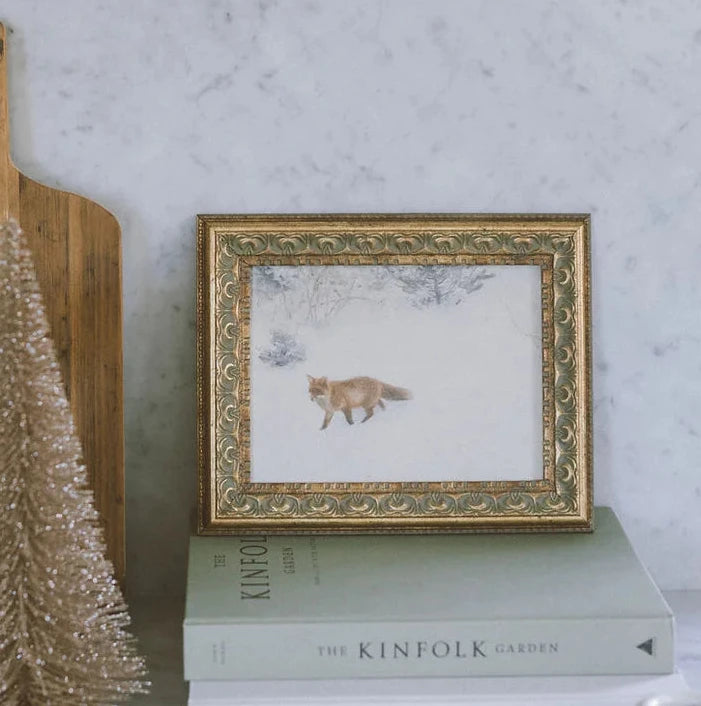 Antique Style Framed Print - Fox in Winter