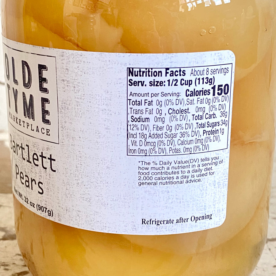 Quart SIZE Bartlett Pears