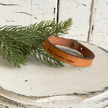 Handmade Stamped Leather Bracelet 