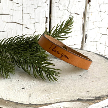 Handmade Stamped Leather Bracelet 