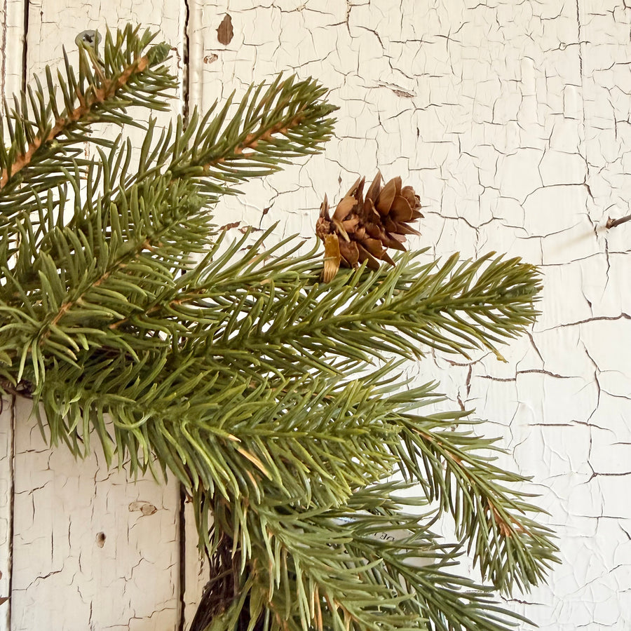 Hemlock Candle Ring with Pinecones