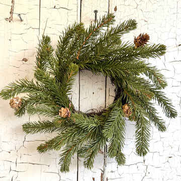 Hemlock Candle Ring with Pinecones