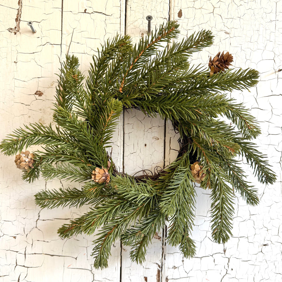 Hemlock Candle Ring with Pinecones