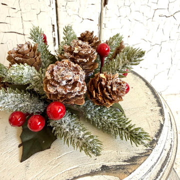 Small Icy Pine Candle Ring